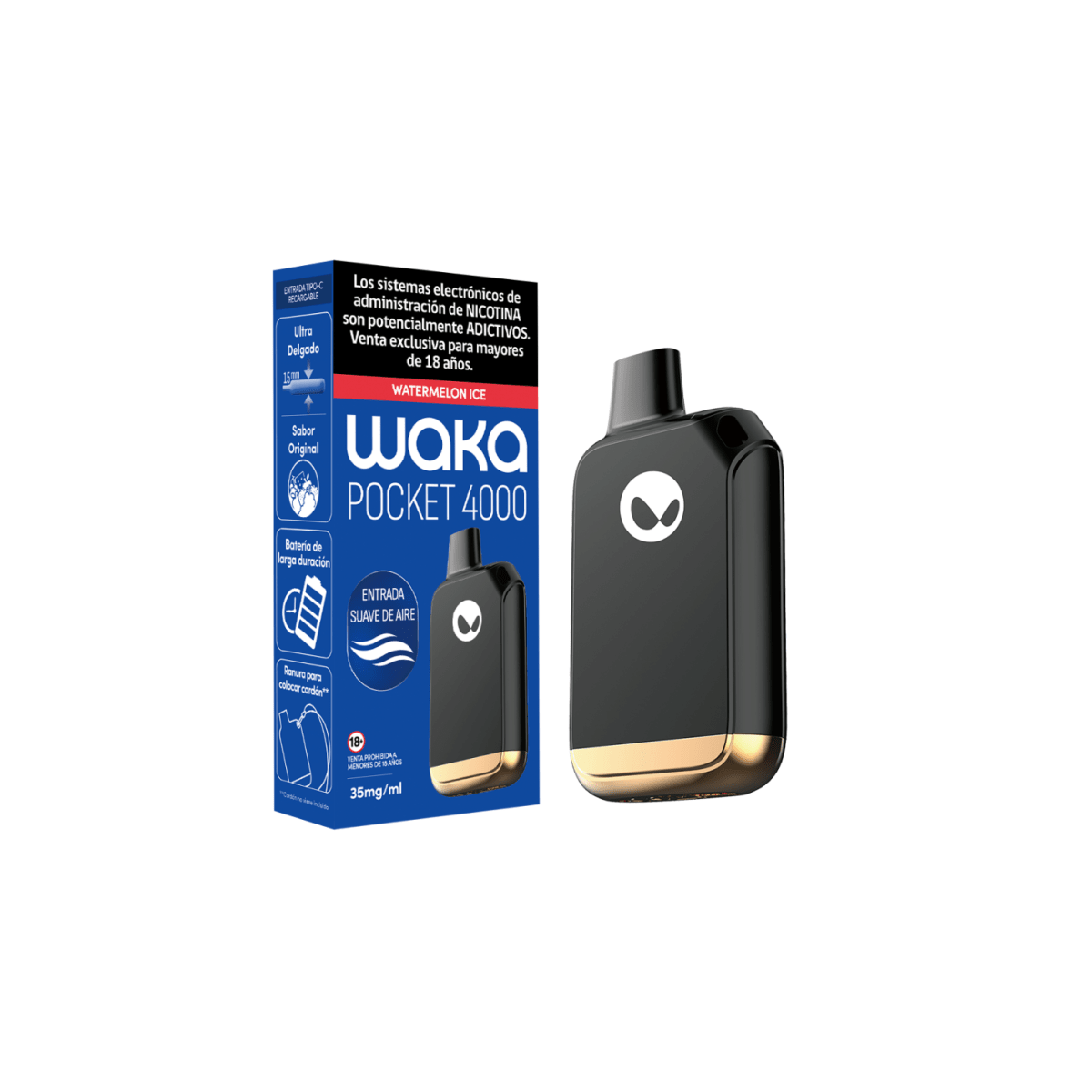 Vaporizador Waka Pocket 4000 Puff 3.5%5