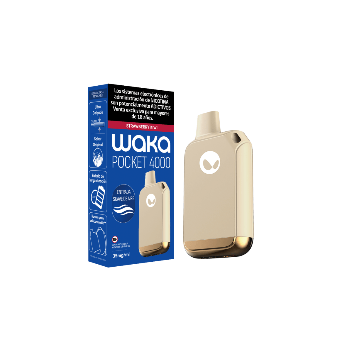 Vaporizador Waka Pocket 4000 Puff 3.5%4