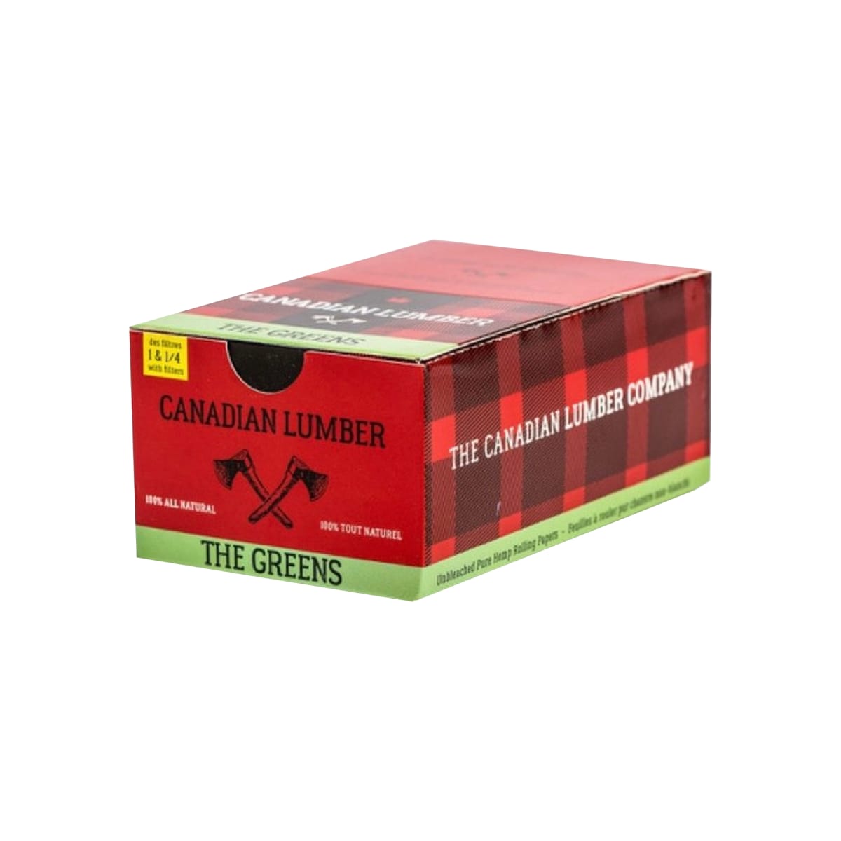 Papelillos Canadian Lumber Greens 1 1/4 con boquilla 22 uds 0