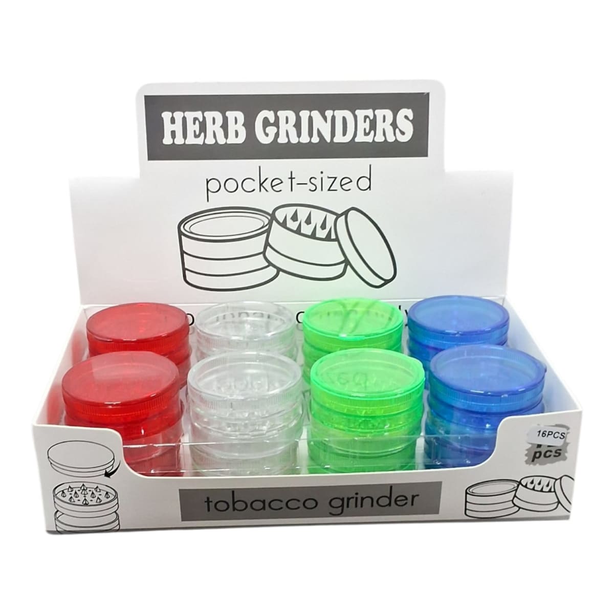 Moledor Plastico Colores 3 Partes 60mm x 3,5CM 0