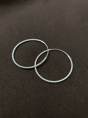 Aros argolla torcida de plata 925 p 1