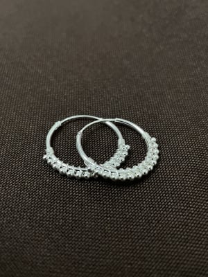 Aros argolla con perlitas de plata1