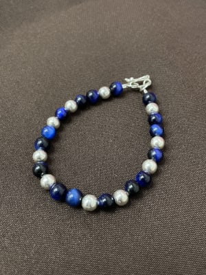 Pulsera piedra 17cm Azul1
