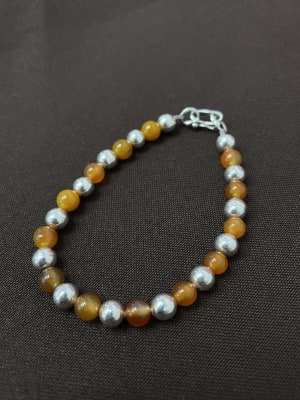 Pulsera piedra 17cm Naranja1