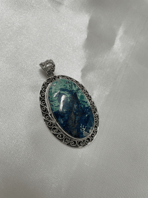 Colgante de piedra natural en plata 9501