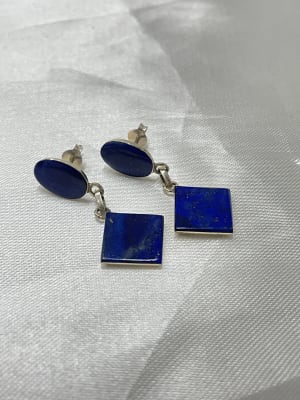 Aro Pegado/colgante rombo lapislazuli2