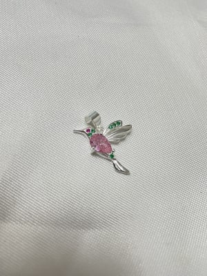 Colgante colibri con circón rosa plata 925 1