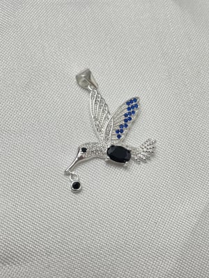Colgante Colibri grande circón negro1