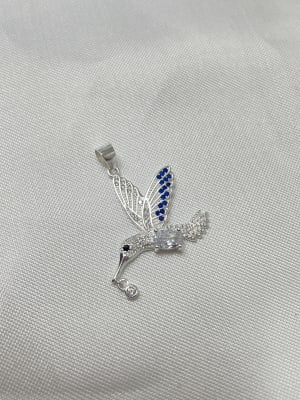 Colgante colibri grande circón blanco1