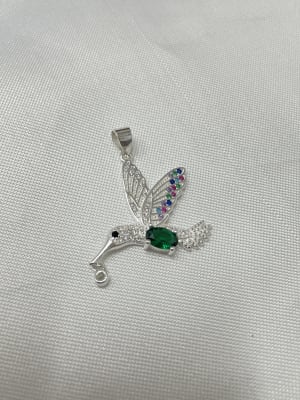 Colgante Colibri grande Circón Verde1
