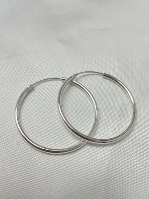 Aros argolla de 34 mm plata 925 1