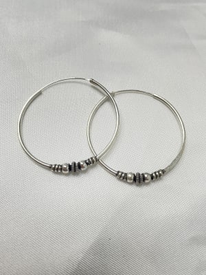 Aros argolla 40mm de plata envejecida1