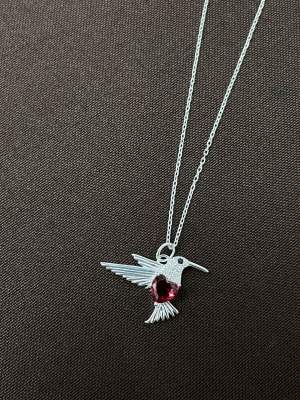 COLLAR COLIBRÍ Rojo plata 9251