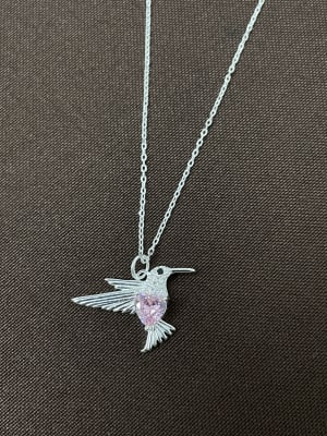 COLLAR COLIBRÍ Rosa FRANCIA plata 9251
