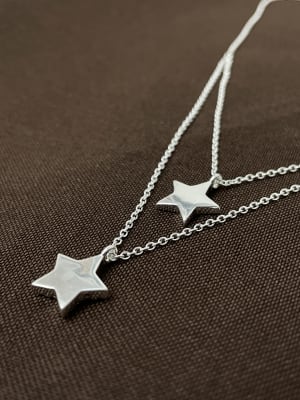COLLAR ESTRELLAS doble plata 9251