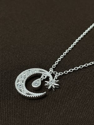 COLLAR luna, estrella y punto de luz en cadena tradicional1