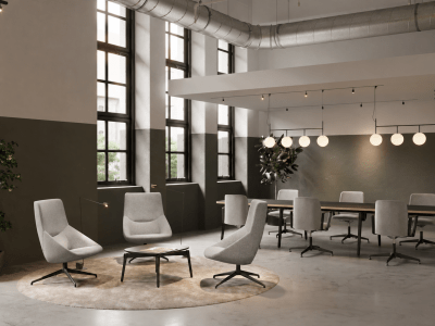 Bow Lounge Sillon Giratorio Respaldo alto