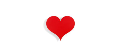 Metal Wall Relief Little Heart Red