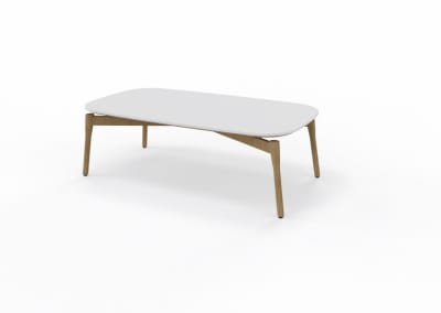Mesa Bow Lounge Rectangular Lacada Blanca