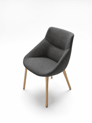 Silla Bow 4 patas Madera - Tela Gris