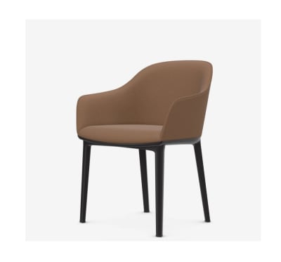 Silla Softshell 4 patas tela Plano Cognac/ Parchment