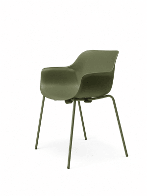 Abril Silla 4 patas con brazos Verde Oliva