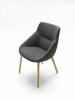 Silla Bow 4 patas Madera - Tela Gris1