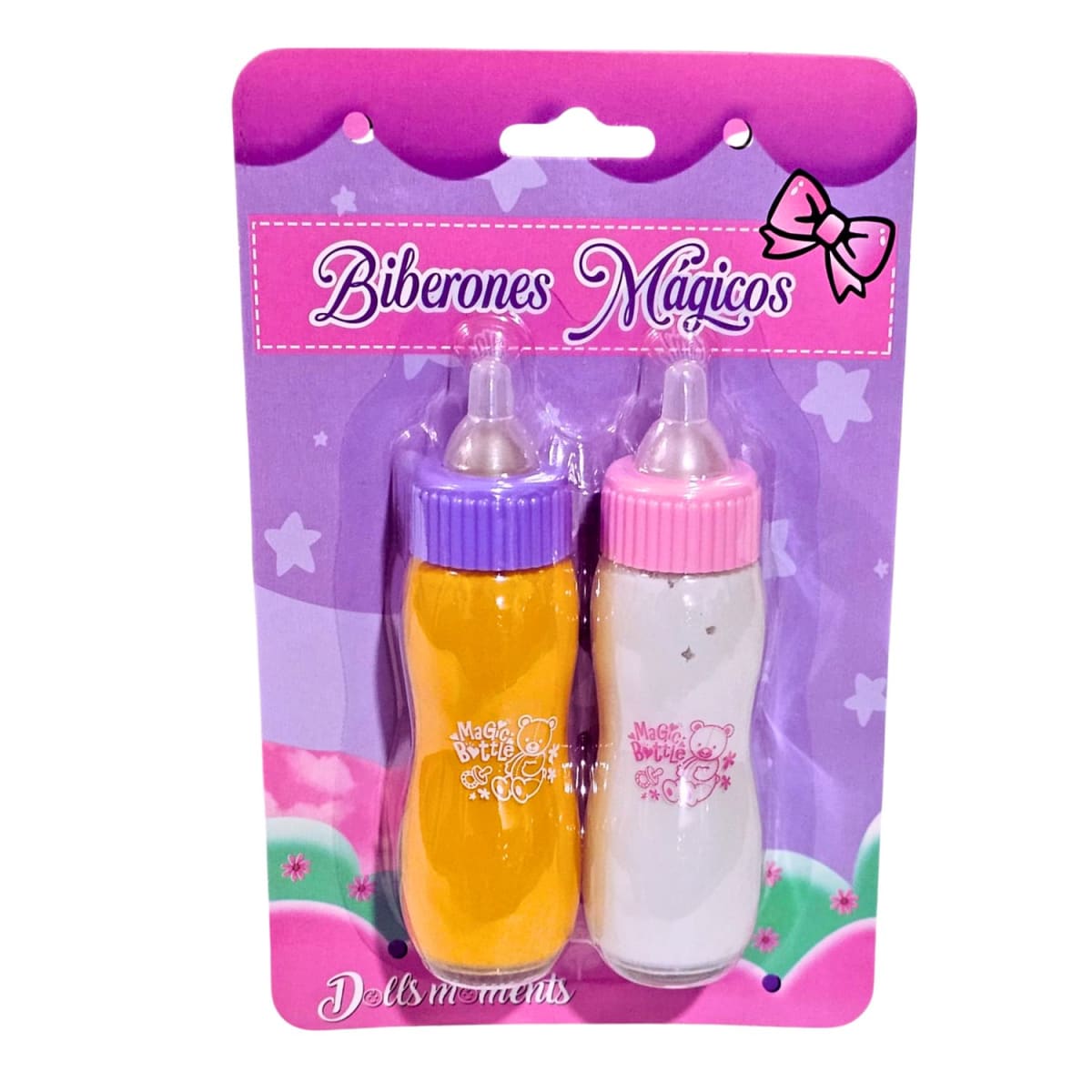 Set De 2 Biberones Mágicos Con Leche Que Desaparece Para Muñecas – Accesorios De Cuidado Y Juego De Simulación (3+ Años)
