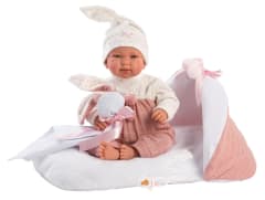 Bebé Recién Nacida Tina Llorona con cambiador Rosa 44 cm
