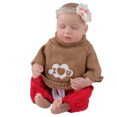 Muñeca Tipo Reborn Dormida Interactiva 42 cm
