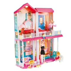 Casa de Muñecas con Accesorios y 4 Muñecas 