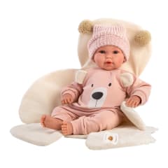 RECIEN NACIDA LLORONA 36 CM OSITO ROSA