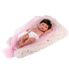 Muñeca Llorens Nica Recien Nacida Cojin Rosa 42 cm