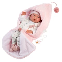 Muñeca Llorens Nica RN Mantita Rosa