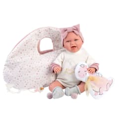 Muñeca Llorens Mimi Sonrisas 40cm Capazo Dino