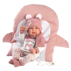 Muñeca Llorens Bebé Tina 43cm Cojin Pingüino