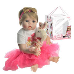 Muñeca Bebe Real Interactiva 55 cm Tipo Reborn-3Pink