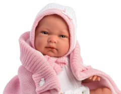 Bebé Recién Nacida Nica con Toquilla Rosa 40 cm