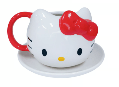 Set Taza con Plato Cerámica 3D Hello Kitty