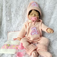 Bebe Reborn Ojos Cerrados Lea Vinilo Siliconado 48 cm