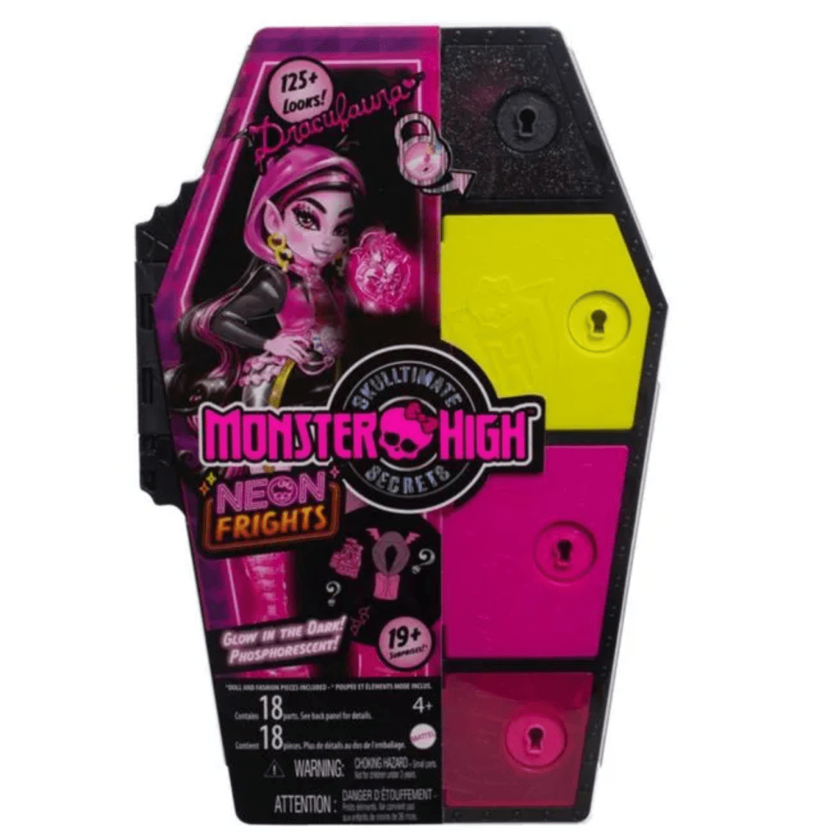 Muñeca Draculaura Monster High Neon Frights Brilla en la Oscuridad1