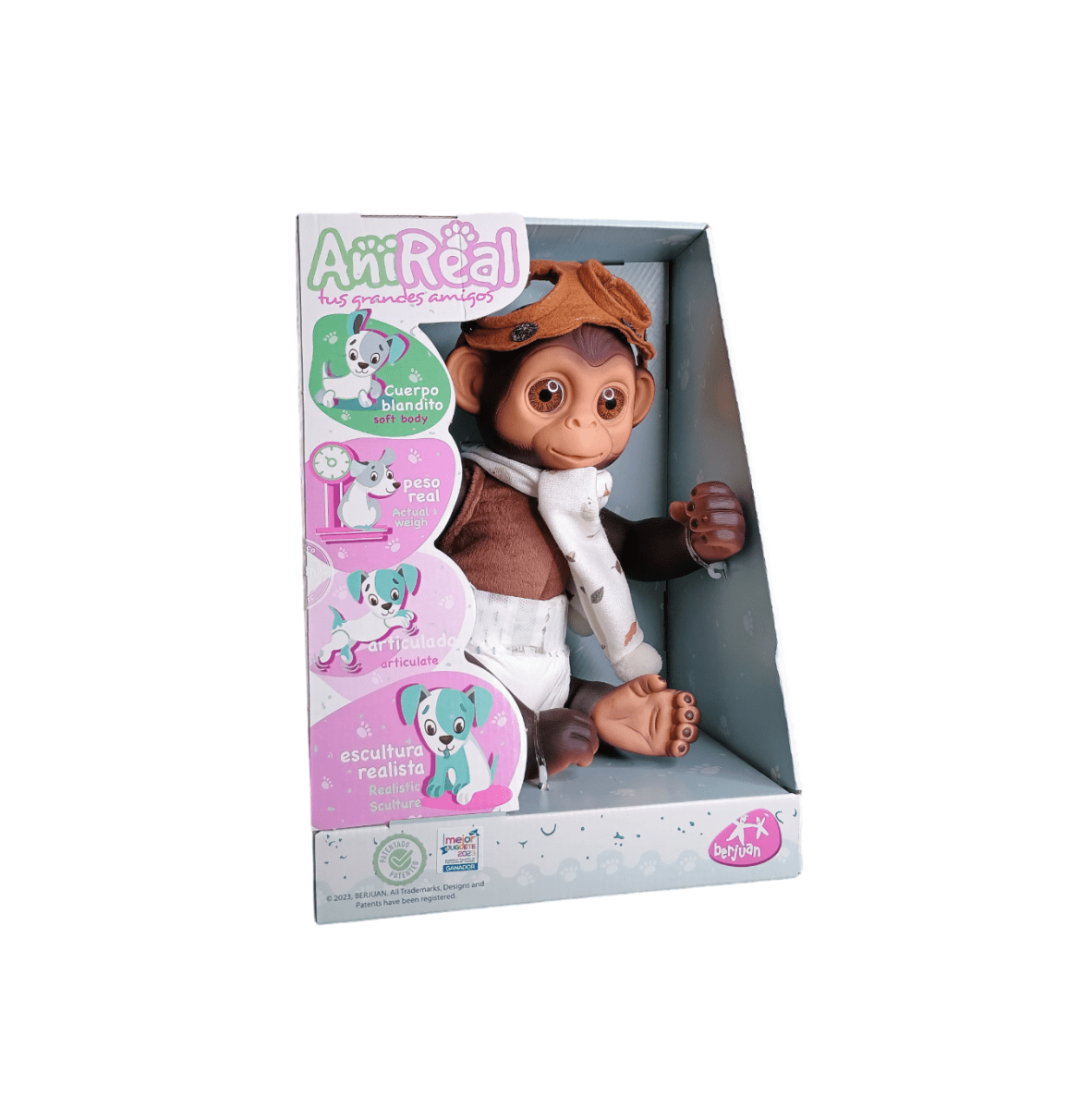 Mascota AniReal Mono Aviador con Peso Real1