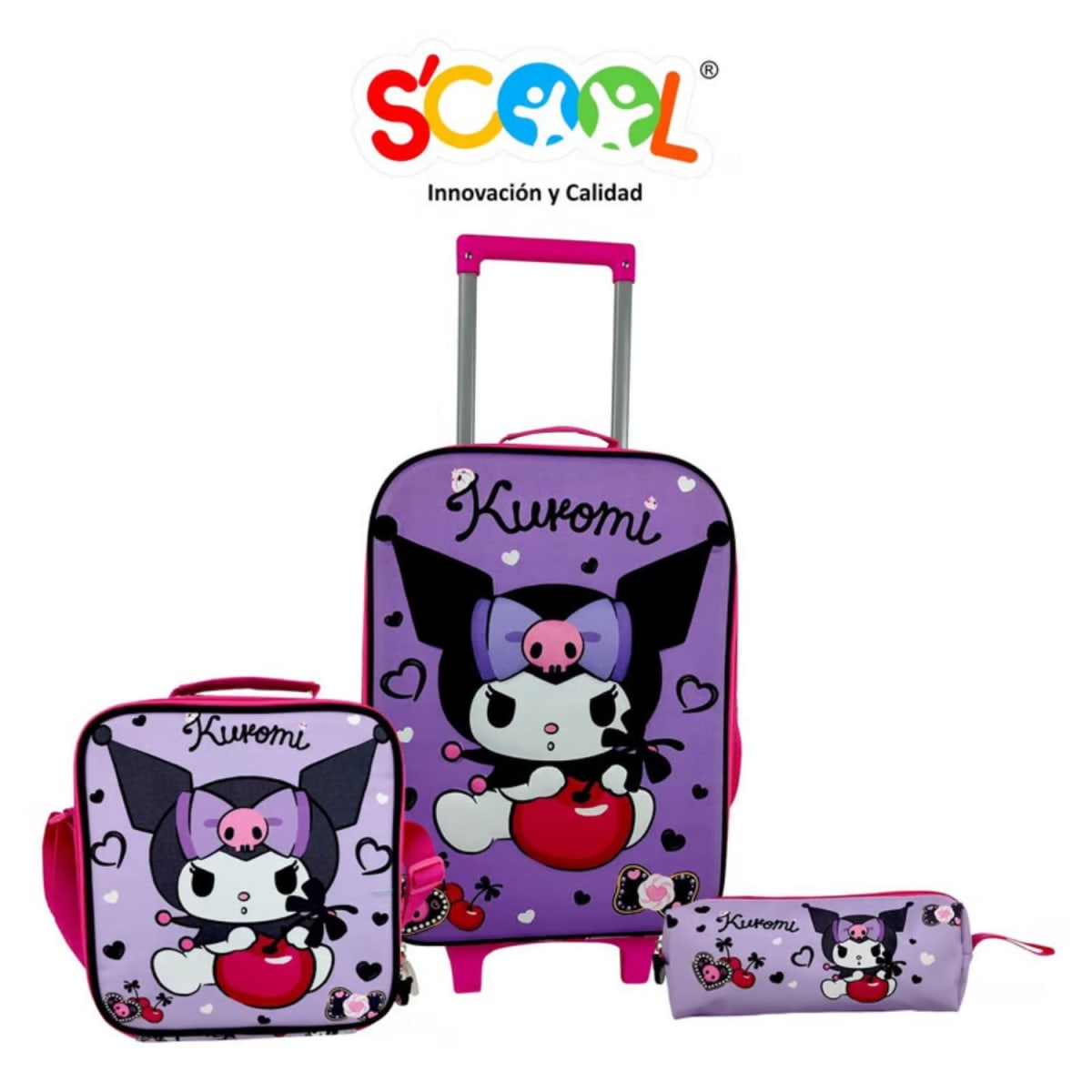 Set Mochila Kuromi Grande + Lonchera + Cartuchera 1