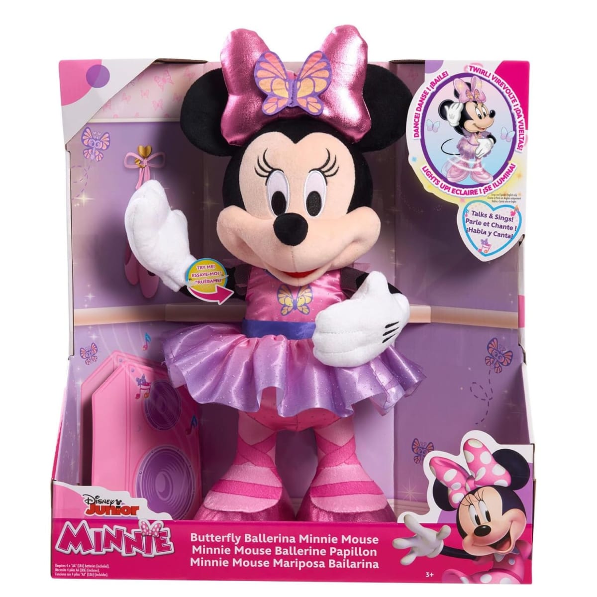 Muñeco Peluche Minnie Mouse Bailarina Movimiento y Sonido2