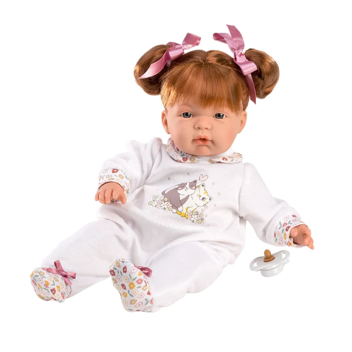 Muñeca Llorens Joelle Pelirroja 38 cm Estampado Gatito 1