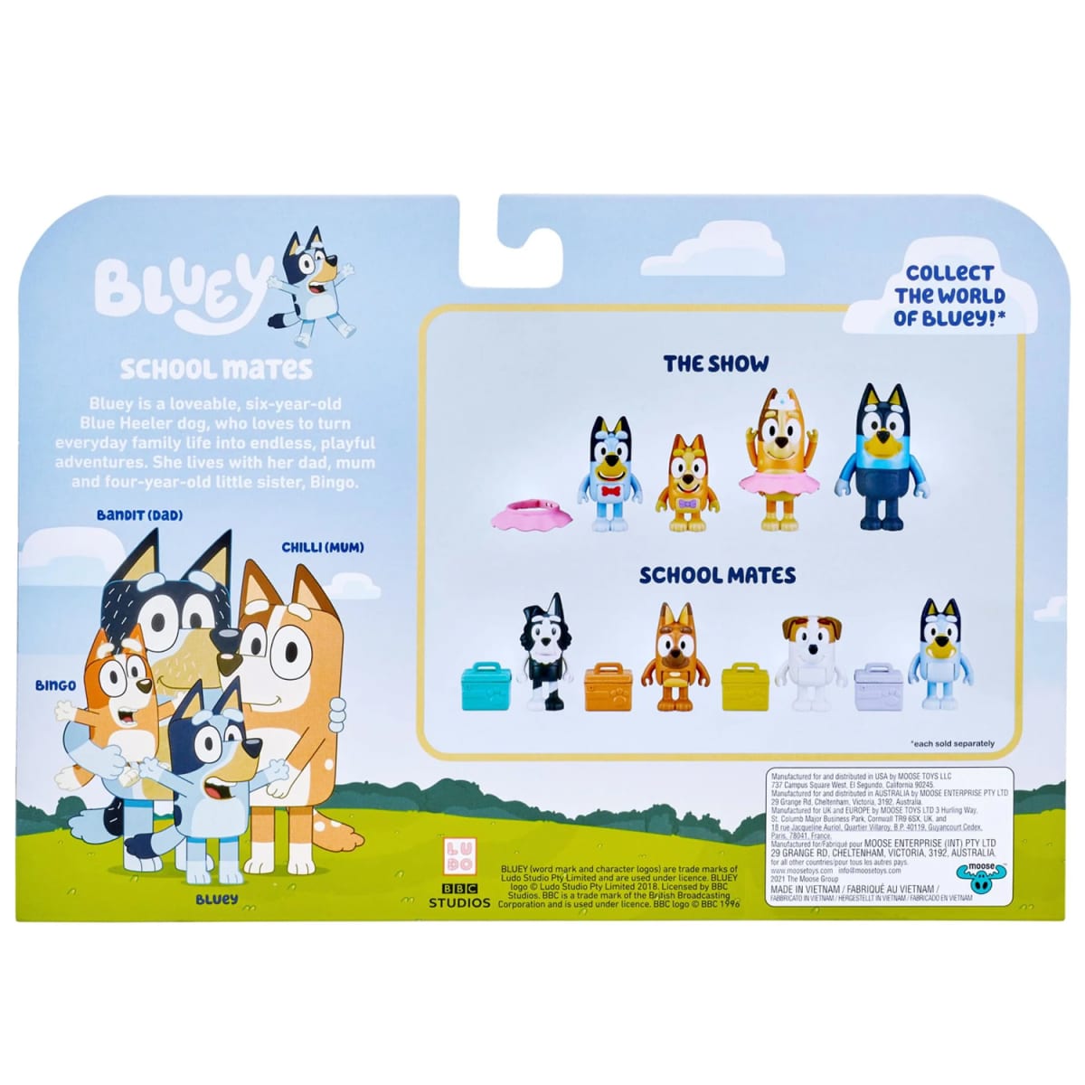 Bluey Pack  Figuras Amigos de Colegio2