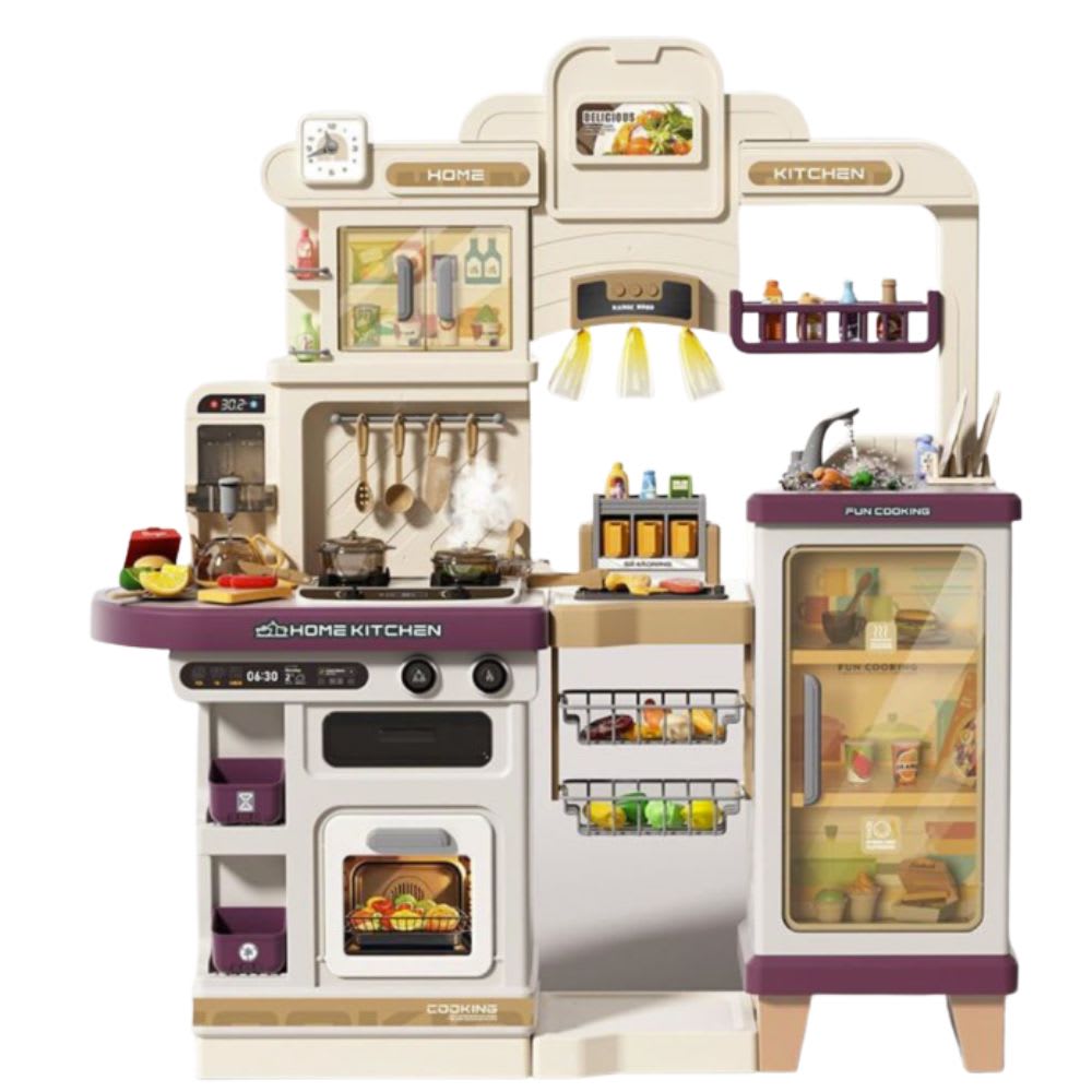 Cocina para Niños Extragrande Multifunción  Agua, Vapor, Luz y sonido 112 cm, 93 accesorios1