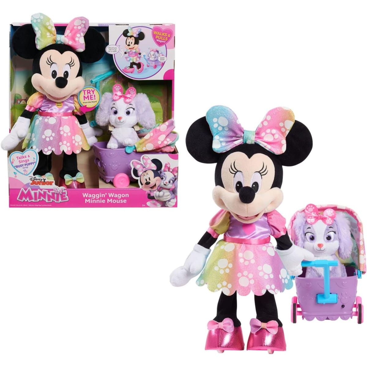 Minnie Mouse Waggin' Wagon Caminadora con Luces y Sonido1