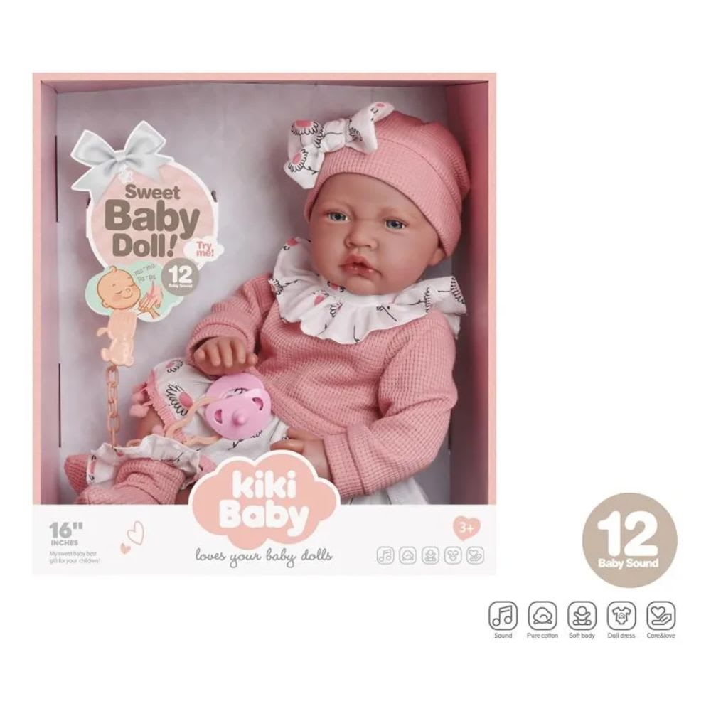 Muñeca Tipo Reborn Kiki Baby con Sonidos 40 cm S21431