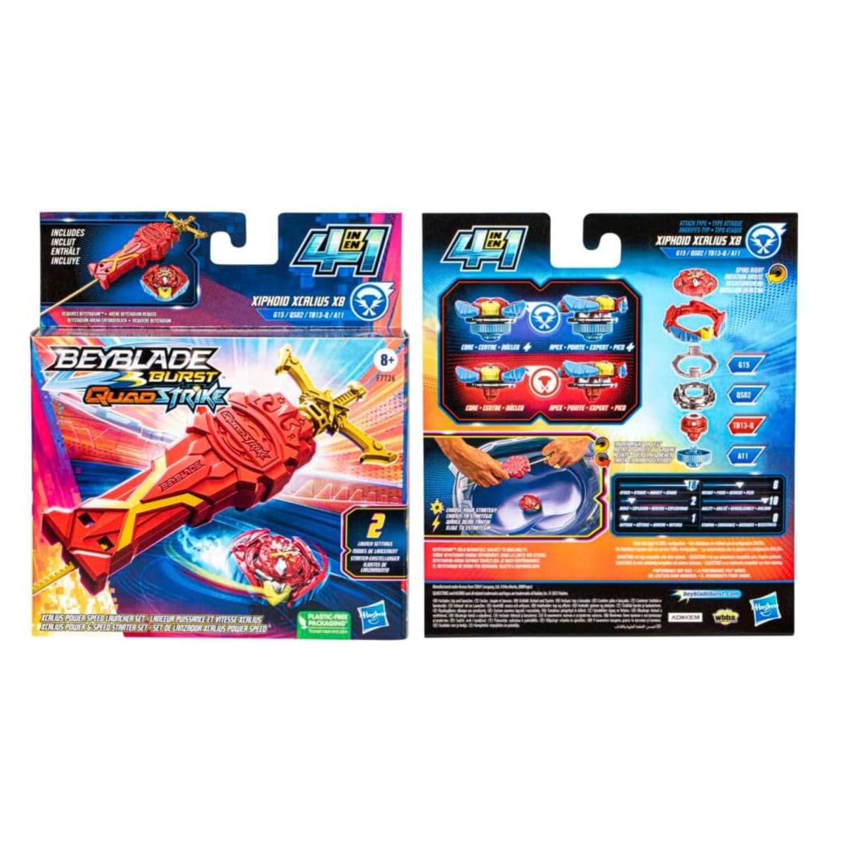 Beyblade Burst Quadstrike Lanzador Xcalius8